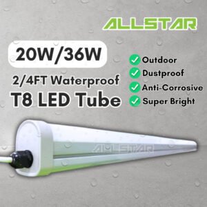 T8 LED Tri-proof Lamp 2FT 20W / 4FT 36W  Lampu Kalis Air Very Super Bright  & Weatherproof Outdoor