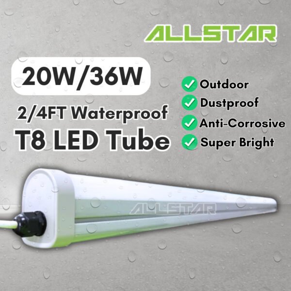 69f82c3bea74b_1777871932.jpg T8 LED Tri-proof Lamp 2FT 20W / 4FT 36W Lampu Kalis Air Very Super Bright & Weatherproof Outdoor