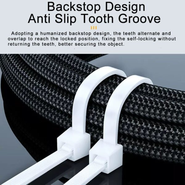 [READY STOCK] Black Or White 100pcs Nylon Cable Ties Pengikat Kabel Locking Zip Length 4" 6" 8" 10" 12"