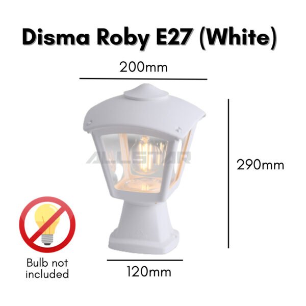 Fumagalli Disma Roby Modern Pillar Gate Light Medium Size Outdoor Light Resin Garden Light IP55 | Lampu Pagar