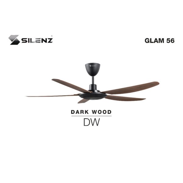SILENZ 56” GLAM DC MOTOR Super Save Electric Ceiling Fan(WHITE & DARKWOOD)