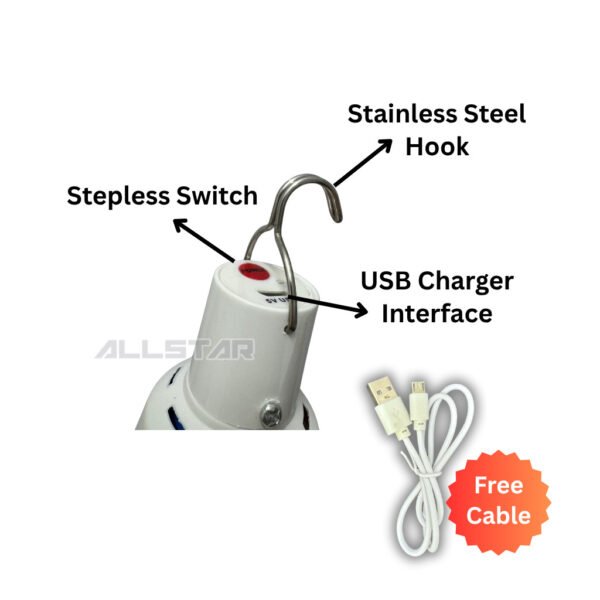 69f82c3ff21e4_1777871936.jpg Bossman USB Rechargeable LED Light Bulb 68W BREL-68 Lampu Cas Pasar Malam LED Lampu Gantung Lampu Emergency Rumah