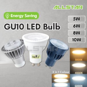 GU10 LED Bulb 5W 6W 8W 10W Spotlight Bulb Tracklight Energy Saving 6000K 4000K 3000K 3 Colour