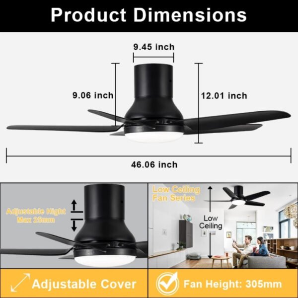 【Designer's First Choice】REGAIR MT36" 46" 56" DC Motor Ceiling Fan With Light 5B-16S-8889CFM