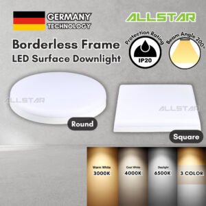 LED Borderless Surface Downlight 40W 50W Round White Frame Surface Down Lights Ceiling Light