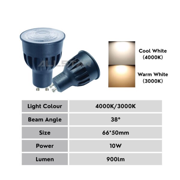 GU10 LED Bulb 5W 6W 8W 10W Spotlight Bulb Tracklight Energy Saving 6000K 4000K 3000K 3 Colour