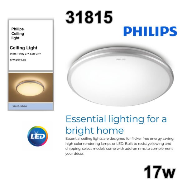 Philips  31815/31816 LED Ceiling Light 2700K Warm White lampu ceiling
