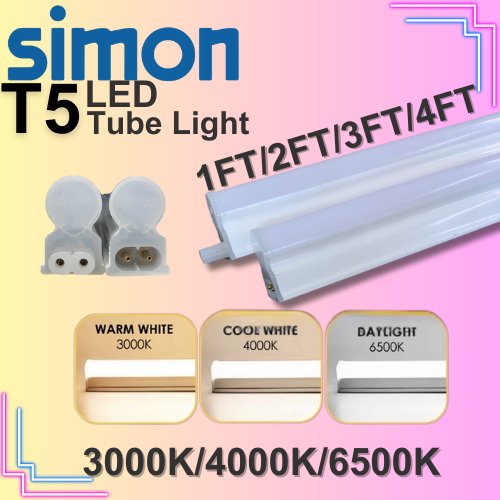 Simon T5 LED Tube Light - 1FT/2FT/3FT/4FT (3000K/4000K/6500K)