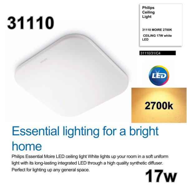 Philips 31110 LED Ceiling Light 2700K Warm White