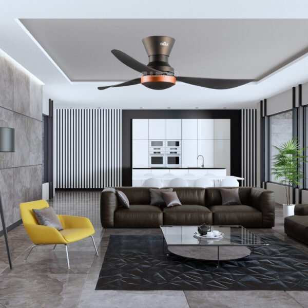 DEKA CONCEPT MINI LED Series 42" 3 Blades 7 Speed Control + Reverse DC Ceiling Fan Magnesium/White Kipas Ceiling