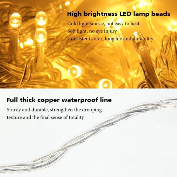Warm White 10M 100 LED Fairy String Lights – Party Décor Lighting for Home, Events & Celebrations