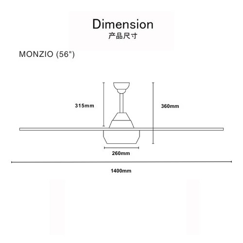 DEKA+ MONZIO 42" 56'' 3 Blades 24 Speed with RemoteControl DC Ceiling Fan Magnesium/White/ Walnut/ Pinewood Kipas Siling