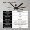 DEKA+ PRIME 65'' 8 Blades 24 Speeds with Remote Control DC Motor 18W LED Ceiling Oak Kipas Siling
