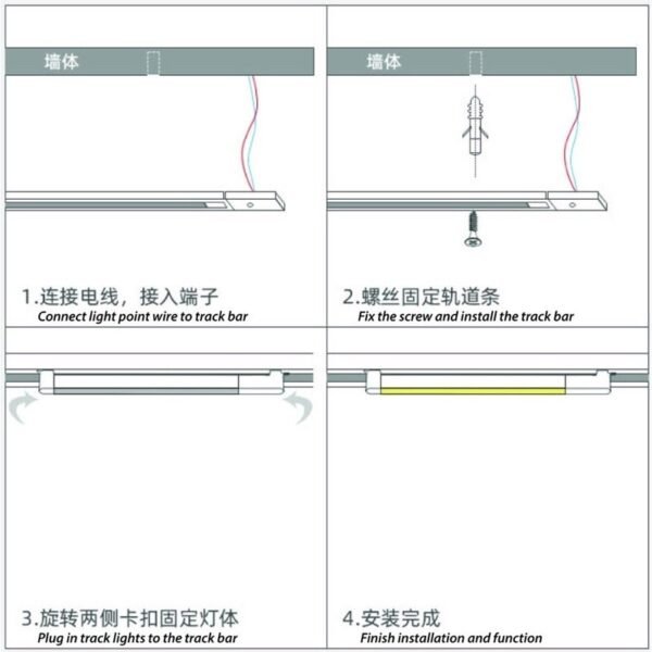 Normal track Liners track light LEDLinear Lamp LED Flood light 30W 40W Flood light Spotlight Ceiling light lampu ceilin