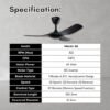 69f82c513d6ca_1777871953.jpg DEKA+ MAZON 46'' 3 Blades 24 Speeds + Reverse with Remote Control DC Motor Black / Walnut / Pinewood Ceiling Fan