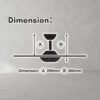 DEKA+ HELI 56'' 5 Blades 14 Speeds +TURBO with Remote Control DC Motor Swan White Wood /Titanium Black Wood Kipas Siling