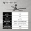 DEKA+ HELI 56'' 5 Blades 14 Speeds +TURBO with Remote Control DC Motor Swan White Wood /Titanium Black Wood Kipas Siling