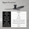 DEKA+ ARION 56'' 3 Blades 24 Speeds + Reverse with Remote Control DC Motor  Matt Black/Oak Kipas Siling