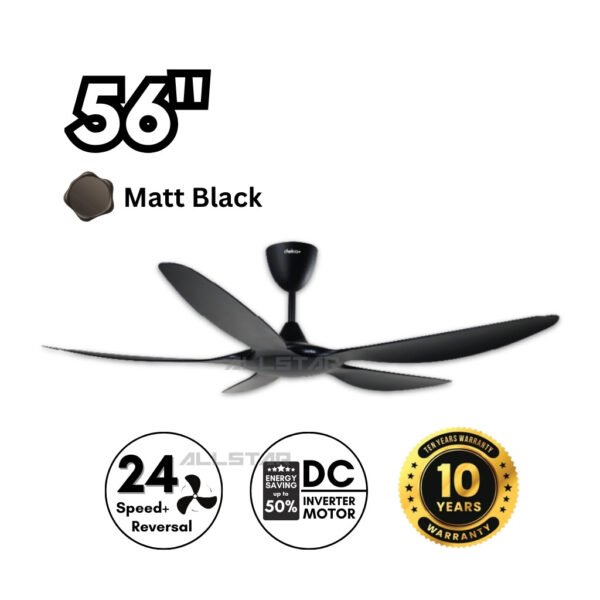 69f82c5736407_1777871959.jpg DEKA+ BETA 56'' 5 Blades 14 Speeds + TURBO with Remote Control DC Ceiling Fan Walnut Pinewood Kipas Siling