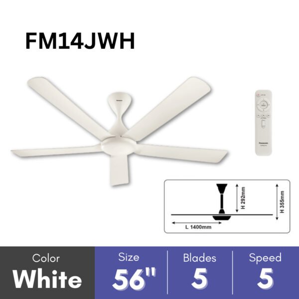69f82c577f0b8_1777871959.jpg Panasonic BAYU Ceiling Fan 5 Blades 3 Speed Timer Remote Control (56") F-M14JHVBWH F-M14JHVBKH