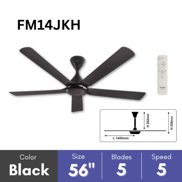 69f82c57d2637_1777871959.jpg Panasonic BAYU Ceiling Fan 5 Blades 3 Speed Timer Remote Control (56") F-M14JHVBWH F-M14JHVBKH