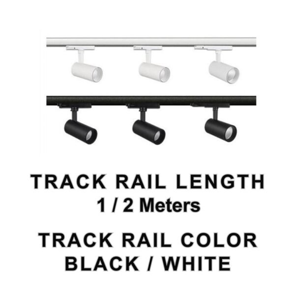 69f82c5a0cfc9_1777871962.jpg CEILING LIGHT 10W LED SET Rail & Lampu TRACK LIGHT Spotlight Ceiling Light Hitam Putih Track Murah Dan Berquality
