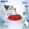 SUMLITE UFO LED LIGHT BULB E27 20W DAYLIGHT 6500K LAMPU UFO, SPECIAL DESIGN FOR LIGHT BULB, RED COLOR BODY FRAME