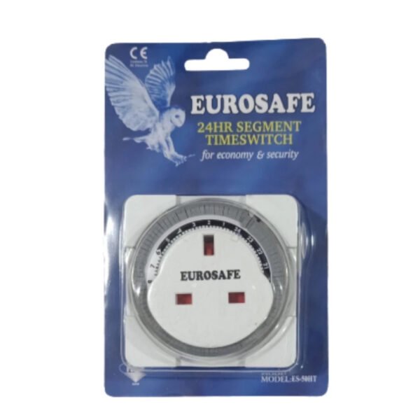 Eurosafe ES-50HT 13A Plug In Timer/ Time Switch/ 24 Hour Plug In Timer | Energy-Saving Smart Plug Home Automation Switch