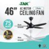 TNK 46" 56" Remote Control Super Save Electric Ceiling fan 5 Speed Remote Control Kipas 99% Strong Wind