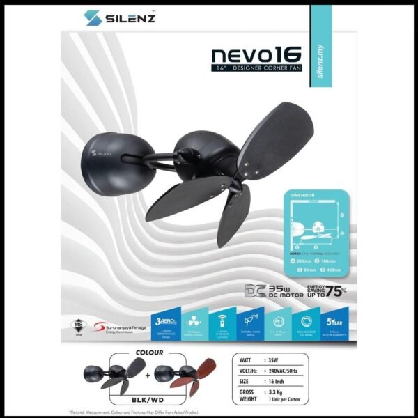 69f82c5c790b0_1777871964.jpg SILENZ Nevo 16” Wall Fan Remote Control Swing function
