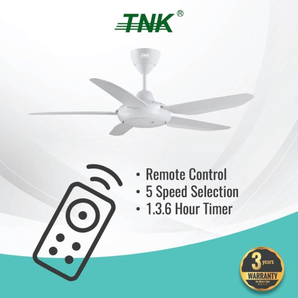 TNK 46" 56" Remote Control Super Save Electric Ceiling fan 5 Speed Remote Control Kipas 99% Strong Wind