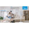 Midea 16'' Stand Fan Black MF-16FS23C-BK / 4 in 1 Multi Function Table Fan or Floor Fan / Adjustable Height / Black