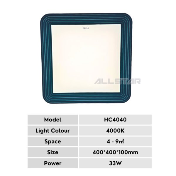 Opple Ceiling Light Lamp High Quality Modern Panel Led Indoor Acrylic Ceiling Light 3 Color Lampu Siling Ruang Tamu