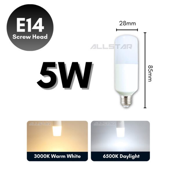 【SIRIM】LED Stick Bulb 10W 15W 5W E27 PLC 3000K Warm Light 6500K Daylight Bulb Mentol Lampu Energy Saving
