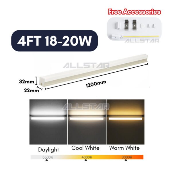 【SIRIM】LED T5 Batten Tube 3 Pin Light Lamp Bulb Complete Set Celling Light Energy saving 1ft/ 2ft/ 3ft/ 4ft