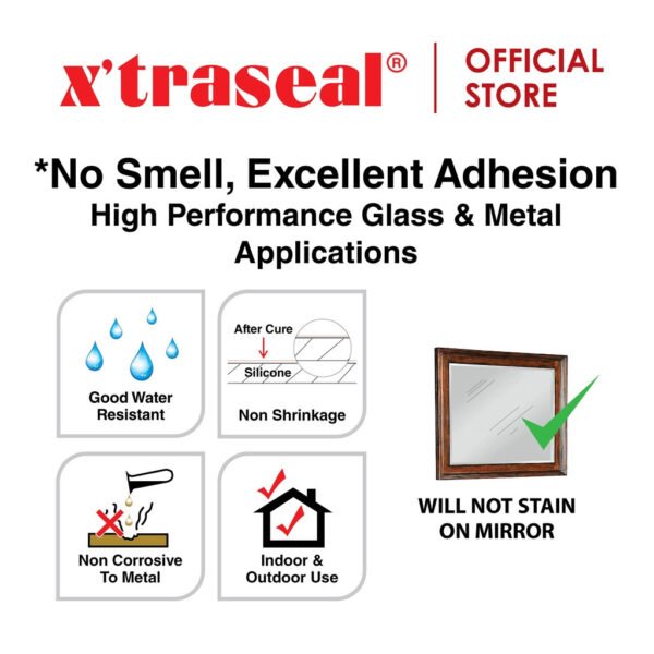 X'traseal SN-501 (Clear) 100% RTV Neutral Silicone Sealant (300g)