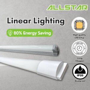 Linear Lighting 4FT T8 Light Tube 36W Lampu Ceiling Single Casing Warehouse Lobby Parking Lot Light Bulb