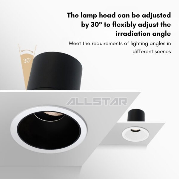 69f82c63ba163_1777871971.jpg BS Light LED Recessed Eyeball 9W Anti-Glare Spotlight Ceiling Lamp Recessed Lampu
