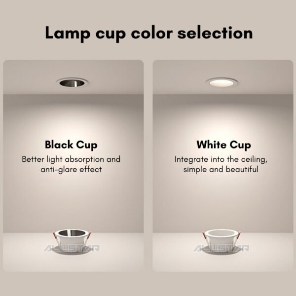 Recessed Anti Glare LED Spotlight Eye Ball 7W 11W Downlight 3 Color 4000K 3000K