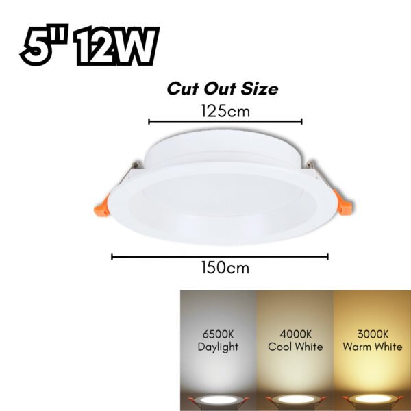 69f82c697926d_1777871977.jpg Anti-Glare LED Recessed Downlight Plastic 12W 18W Lampu Siling Rumah Round Room Ceiling Lighting