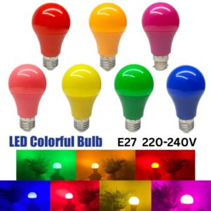 Fast Delivery⚡A60 Color Bulb 7W RED YELLOW GREEN PURPLE BLUE E27 LAMPU RAYA DECOR BULB LIGHT CHRISTMAS LIGHT FESTIVAL