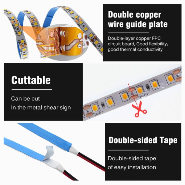 Multicolor LED Strip Light 5M 2835 120LED/m DC12V Flexible Led Neon Light Room Decoration