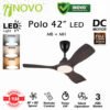 INOVO POLO 42 LED DC Motor 3 Color LED Light 3 ABS Blade 16 Speed (8F+8R) Remote Control Ceiling Fan | Kipas Siling