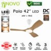 INOVO POLO 42 LED DC Motor 3 Color LED Light 3 ABS Blade 16 Speed (8F+8R) Remote Control Ceiling Fan | Kipas Siling