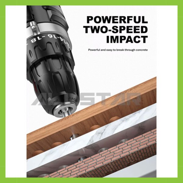 18V Cordless Impact Hammer Drill Electric Screwdriver Rechargeable Power Tool – 1 Year Warranty