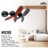 DEKA MDC168 16" 3 Blades Wall Fan 7 Speeds Remote Control Wall Mounted Ceiling Fan Black+Wood 120° Swing Kipas Dinding