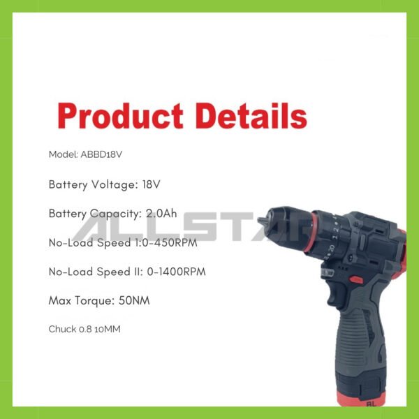 18V Cordless Impact Hammer Drill Electric Screwdriver Rechargeable Power Tool – 1 Year Warranty