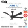 69f82c7682935_1777871990.jpg NSB FAN | JOLIE 52 Inches 5 Blade ABS DC Motor 6 R/F Speeds Remote Control Designer Ceiling Fan