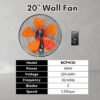 20" Industrial Wall Fan Stand Fan Commercial Fan 5 Blades Strong Wind Kipas Industri
