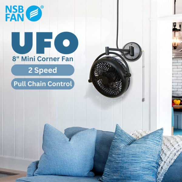 69f82c778dc39_1777871991.jpg NSB UFO Corner Fan 8" Ceiling Wall Mount Fan 3 Blade Angle Adjustable Fan Kipas Koner Ruang Tamu Kipas Dapur